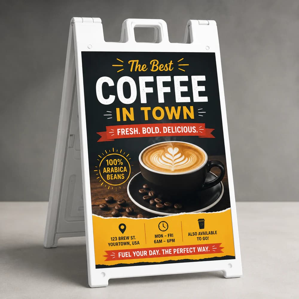 Custom A-frame sidewalk sign